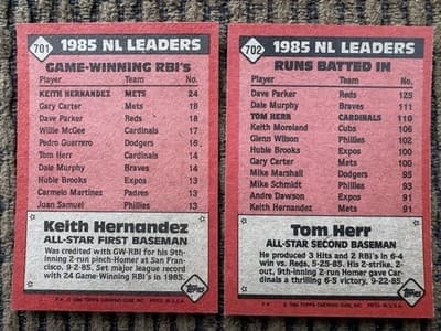 1986, Lot Of 22 Topps All Stars MLB Baseball Cards In Order, All 22 All Stars - Thumbnail 3