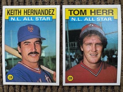 1986, Lot Of 22 Topps All Stars MLB Baseball Cards In Order, All 22 All Stars - Thumbnail 2