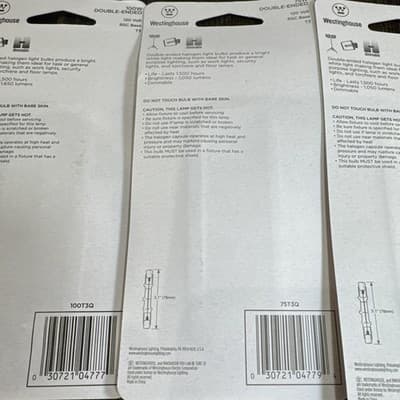 3 Bulbs Westinghouse Halo Double-Ended 120V Light Bulb - 04777 100W - 04779 75W - Thumbnail 7