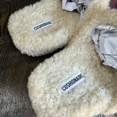 CUSHIONAIRE Cliché Genuine Suede Woven Mule Slippers Women 9M - Indoor Outdoor - Thumbnail 4