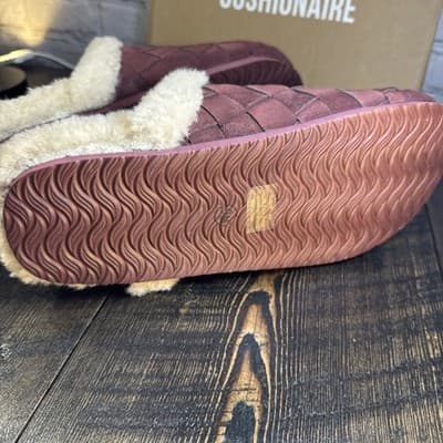 CUSHIONAIRE Cliché Genuine Suede Woven Mule Slippers Women 9M - Indoor Outdoor - Thumbnail 7