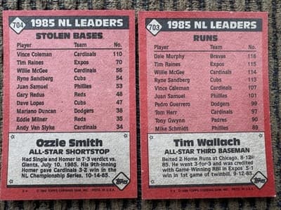 1986, Lot Of 22 Topps All Stars MLB Baseball Cards In Order, All 22 All Stars - Thumbnail 5
