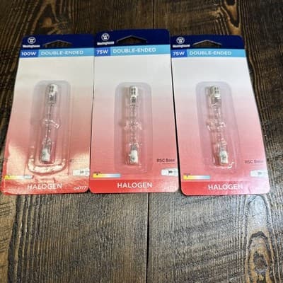3 Bulbs Westinghouse Halo Double-Ended 120V Light Bulb - 04777 100W - 04779 75W