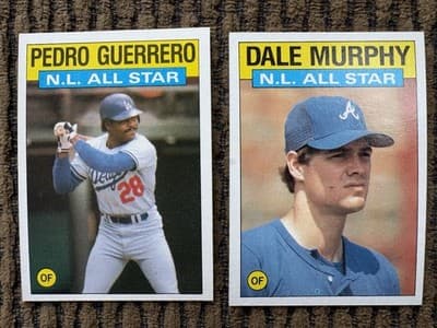 1986, Lot Of 22 Topps All Stars MLB Baseball Cards In Order, All 22 All Stars - Thumbnail 6