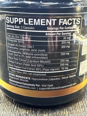 Vital Vault Male Performance Support 7 In 1 Support Mood Muscle Sleep - Thumbnail 3