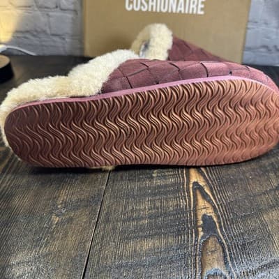 CUSHIONAIRE Cliché Genuine Suede Woven Mule Slippers Women 9M - Indoor Outdoor - Thumbnail 8
