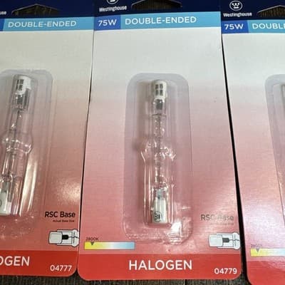 3 Bulbs Westinghouse Halo Double-Ended 120V Light Bulb - 04777 100W - 04779 75W - Thumbnail 3