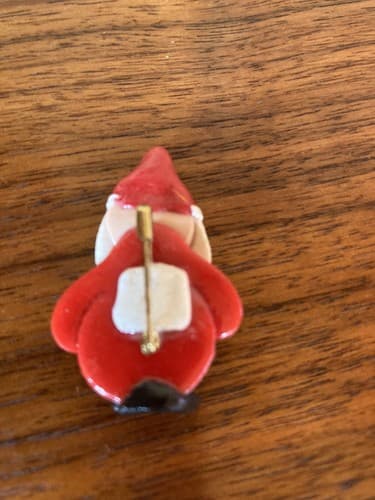 Christmas Brooch Handmade Clay Santa hat Stocking lapel Pin tie tack Holiday - Thumbnail 2