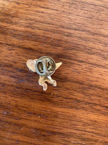 Vintage Gold Tone Cupid With Red Heart With Jewel Lapel Hat Pin Valentin’s - Thumbnail 2