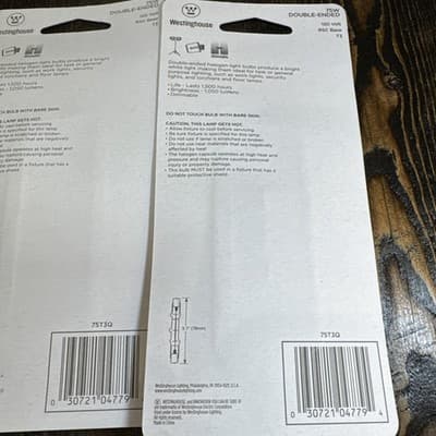3 Bulbs Westinghouse Halo Double-Ended 120V Light Bulb - 04777 100W - 04779 75W - Thumbnail 8