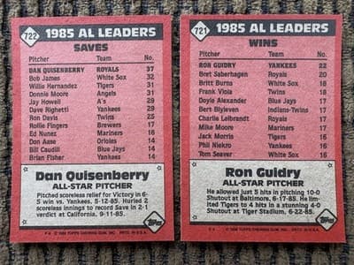 1986, Lot Of 22 Topps All Stars MLB Baseball Cards In Order, All 22 All Stars - Thumbnail 23