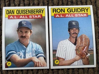 1986, Lot Of 22 Topps All Stars MLB Baseball Cards In Order, All 22 All Stars - Thumbnail 22