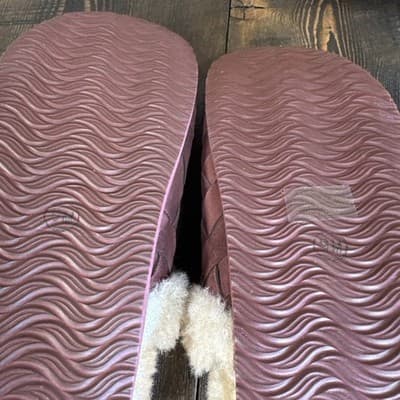 CUSHIONAIRE Cliché Genuine Suede Woven Mule Slippers Women 9M - Indoor Outdoor - Thumbnail 6