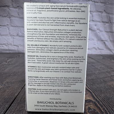 Bakuchiol Botanicals Facial Serum - Natures Plant-Based Retinol Face Anti Aging - Thumbnail 3