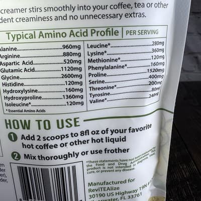 ReviTEAlize Collagen Creamer for Coffee Tea - Grass Fed Peptides Powder Vanilla - Thumbnail 8