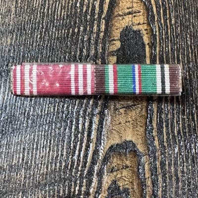 Original British Made US Army Good Conduct European Theater Pin Back Ribbon