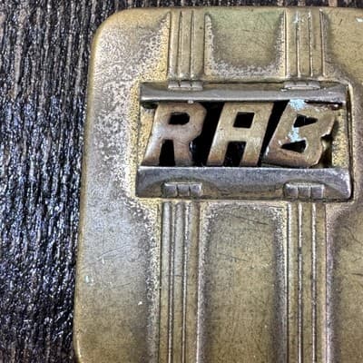 Vintage Swank Deluxe Plate Belt Buckle Made In USA Letter Initials RAB bronze - Thumbnail 7