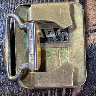 Vintage Swank Deluxe Plate Belt Buckle Made In USA Letter Initials RAB bronze - Thumbnail 2