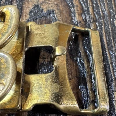 Vintage Hickok Metal Belt Buckle Made In USA Letters RB - Gold Color - Thumbnail 8