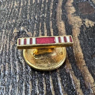 Vintage Original WWII Good Conduct Medal Ribbon Bar Metal Pin Army - Thumbnail 2
