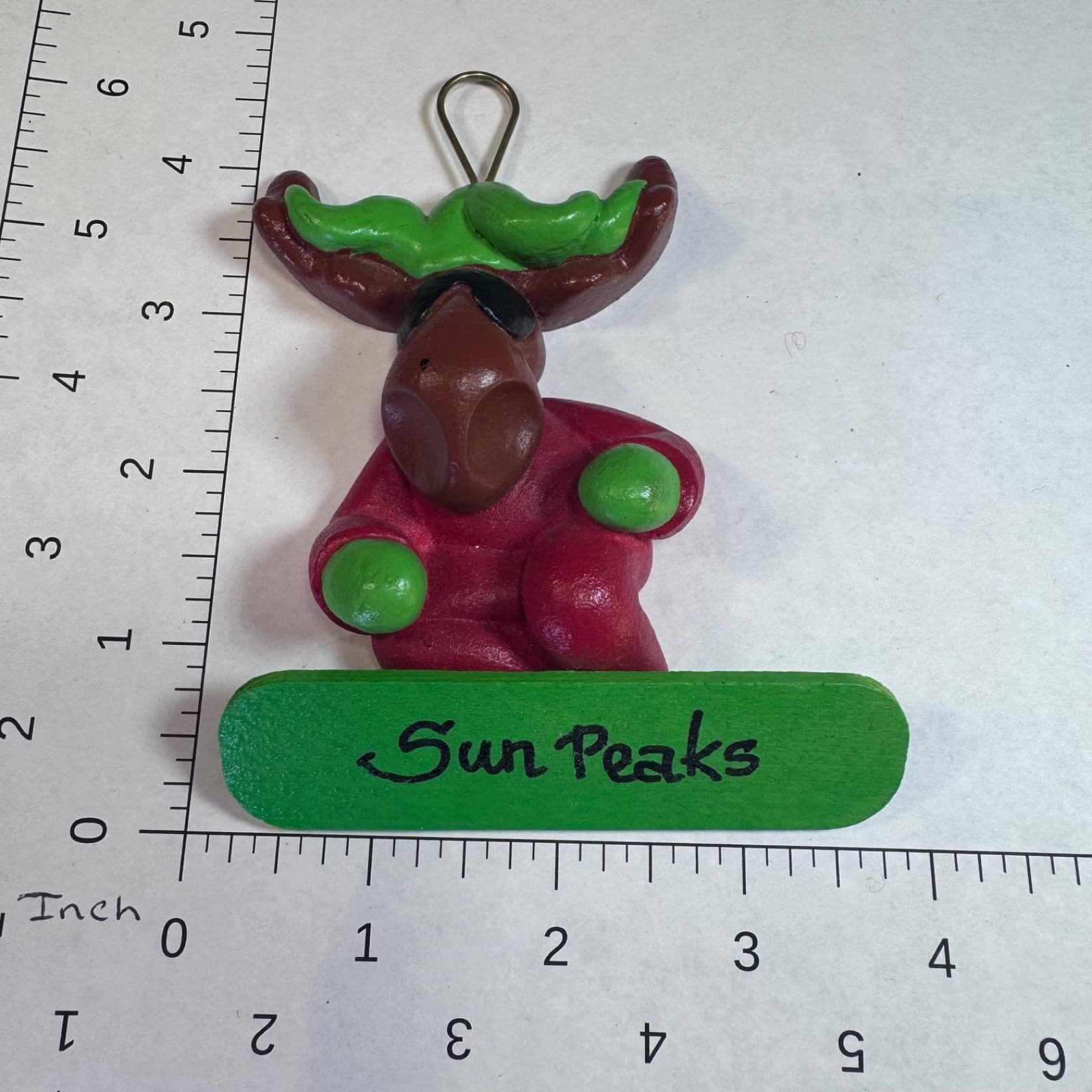 Vintage Christmas Holiday Tree Ornament Sun Peaks Snowboarding Moose - Thumbnail 3