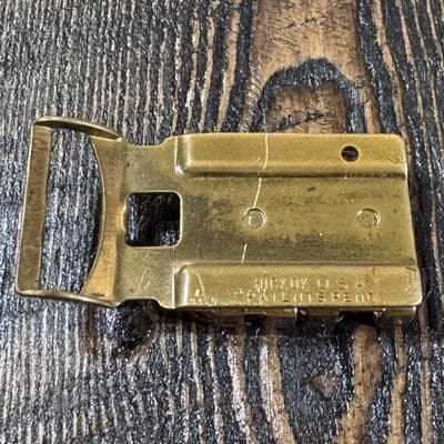 Vintage Hickok Metal Belt Buckle Made In USA Letters RB - Gold Color - Thumbnail 2