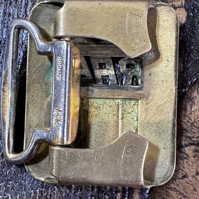 Vintage Swank Deluxe Plate Belt Buckle Made In USA Letter Initials RAB bronze - Thumbnail 6