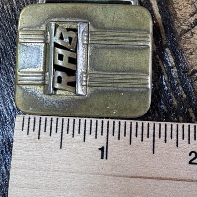 Vintage Swank Deluxe Plate Belt Buckle Made In USA Letter Initials RAB bronze - Thumbnail 12