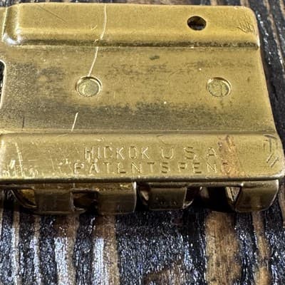 Vintage Hickok Metal Belt Buckle Made In USA Letters RB - Gold Color - Thumbnail 3