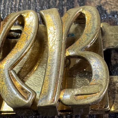 Vintage Hickok Metal Belt Buckle Made In USA Letters RB - Gold Color - Thumbnail 7