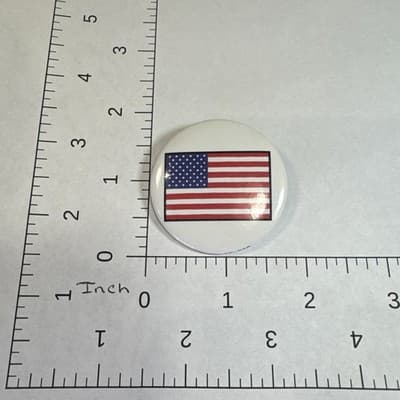 Vintage USA American Flag Button Safety Pin Back Pin Patriotic - Thumbnail 3