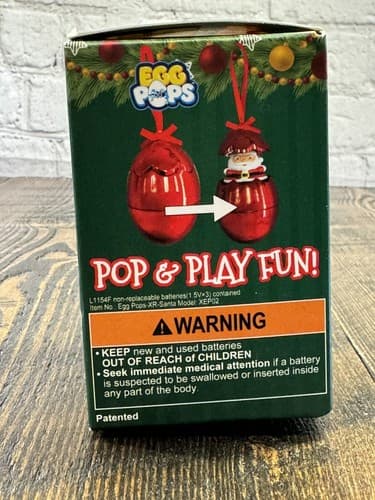 Christmas Ornament Egg Pop & Play Christmas Ball Ornament Santa Holiday Kids - Thumbnail 8