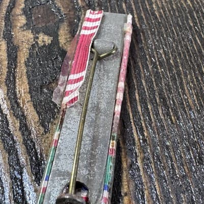 Original British Made US Army Good Conduct European Theater Pin Back Ribbon - Thumbnail 3