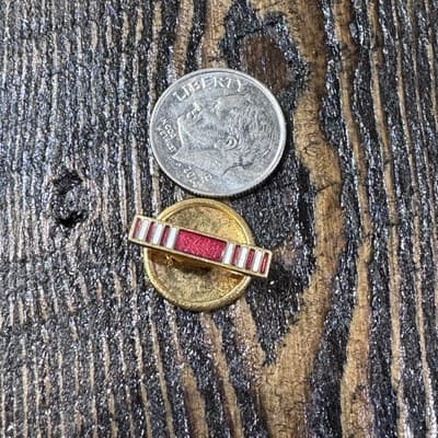 Vintage Original WWII Good Conduct Medal Ribbon Bar Metal Pin Army - Thumbnail 5