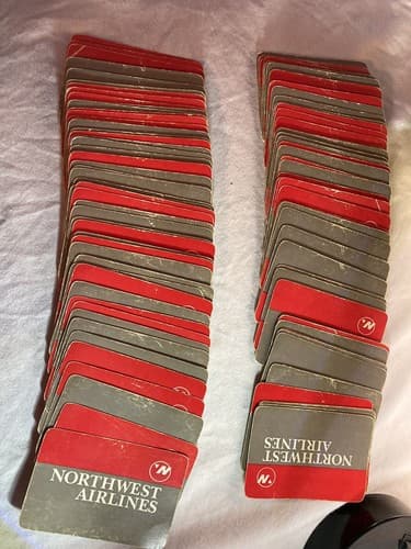 VTG Northwest NW AIRLINES - 2 Deck of Playing Cards Flight Plane Deck 70s-80s - Thumbnail 3