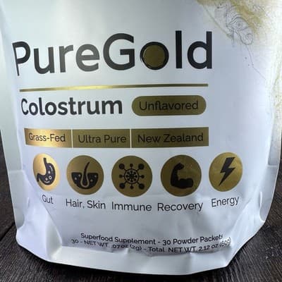 Fasted Athlete PureGold Colostrum Grass-Fed Powder 30 Packets Gut Skin Hair - Thumbnail 3