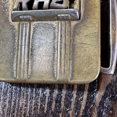 Vintage Swank Deluxe Plate Belt Buckle Made In USA Letter Initials RAB bronze - Thumbnail 9