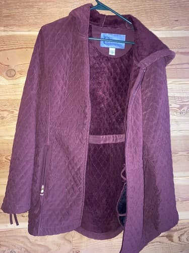 Classic Elements Outerwear Women’s Large Coat Jacket Deep Red Burgundy Quilted