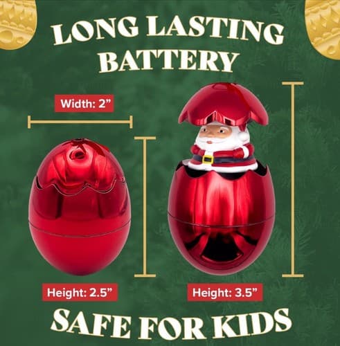 Christmas Ornament Egg Pop & Play Christmas Ball Ornament Santa Holiday Kids - Thumbnail 4