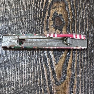 Original British Made US Army Good Conduct European Theater Pin Back Ribbon - Thumbnail 2