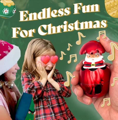Christmas Ornament Egg Pop & Play Christmas Ball Ornament Santa Holiday Kids - Thumbnail 3