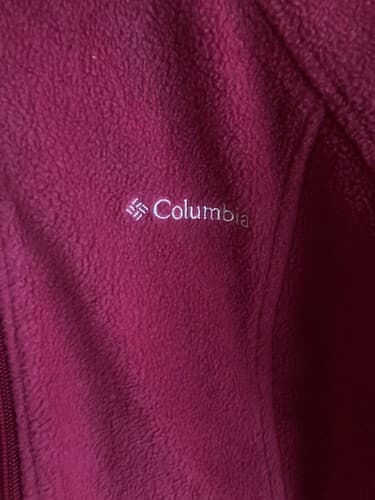 Columbia Womens Medium Pink Full Zip Mock Neck Fleece Jacket Pockets - Thumbnail 2