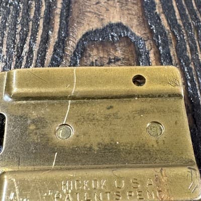 Vintage Hickok Metal Belt Buckle Made In USA Letters RB - Gold Color - Thumbnail 5