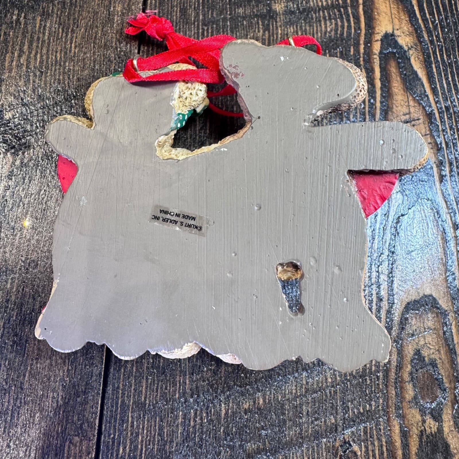 Vintage Christmas Holiday Tree Ornament 3 rustic bears with hearts - Thumbnail 2