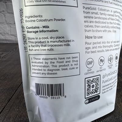 Fasted Athlete PureGold Colostrum Grass-Fed Powder 30 Packets Gut Skin Hair - Thumbnail 6