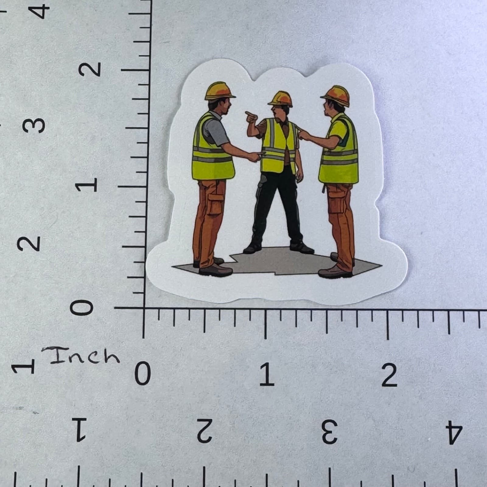 3 Men Wearing Safety Vest - Sticker - Water Bottle - Cell - Phone Locker - Thumbnail 2