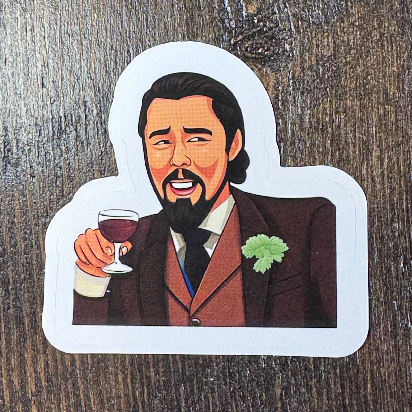 Man Drinking - Sticker - Brandy, Wine, Scotch Water Bottle - Cell - Phone Locker