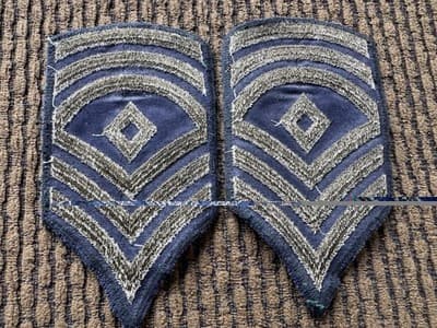 Vintage Lot Of 4 Military Patches, Sergeant, WWII - Original - 2 Different Types - Thumbnail 3