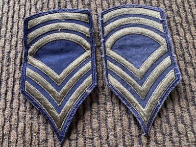 Vintage Lot Of 4 Military Patches, Sergeant, WWII - Original - 2 Different Types - Thumbnail 4