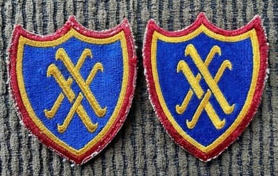 Vintage Lot Of 2, WWII,US 20th Army Corps, Embroidered Military Patches Original